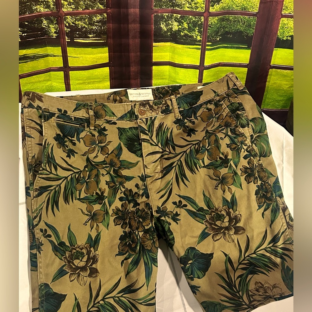 Denim & Supply Ralph Lauren Floral Chino Shorts Size 40 — Botanical Print RL